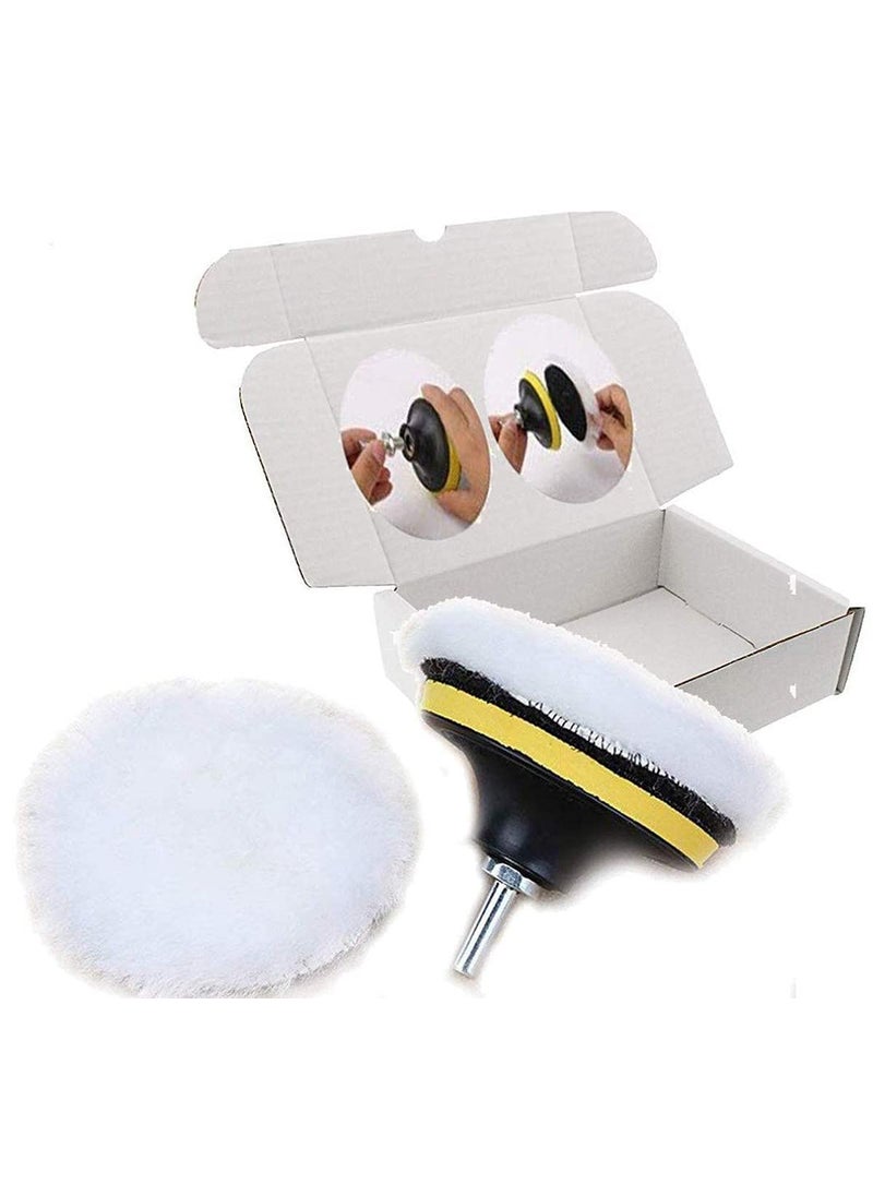 DIY Crafts Diy Crafts Polishing Wool Pad With Backer Pad Sucker and Connecting Rod for Home Wall Paint Remove Cleaning Polishing, Pack of 1 Set, 4" (Multicolor)  - Image 1
