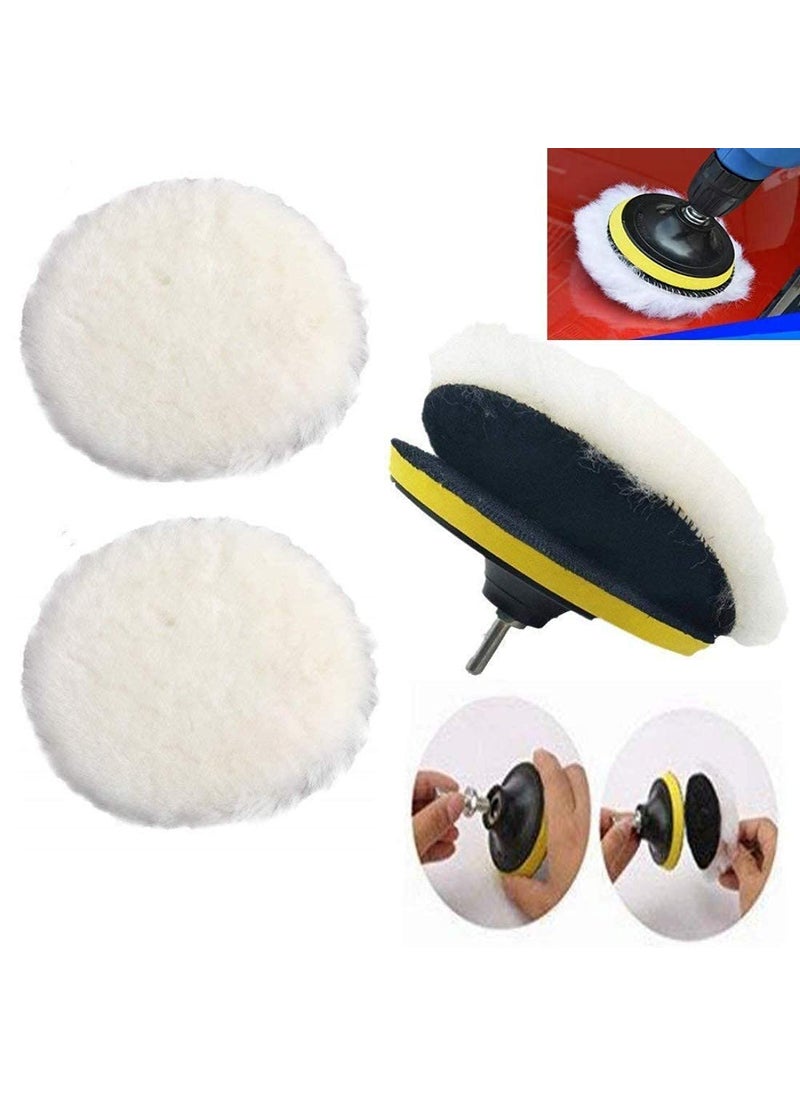 DIY Crafts Diy Crafts Polishing Wool Pad With Backer Pad Sucker and Connecting Rod for Home Wall Paint Remove Cleaning Polishing, Pack of 1 Set, 4" (Multicolor)  - Image 2