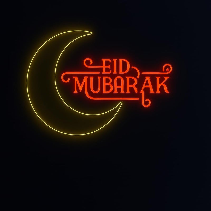Horoof Home Eid Mubarak Moon Neon LED Wall Light - Image 3