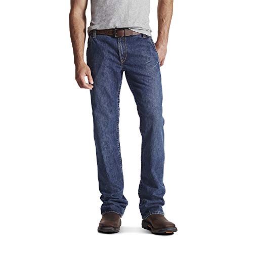 Ariat Men's FR M4 Low Rise Workhorse Boot Cut Jeans, Flint, 33W x 30L - Image 1