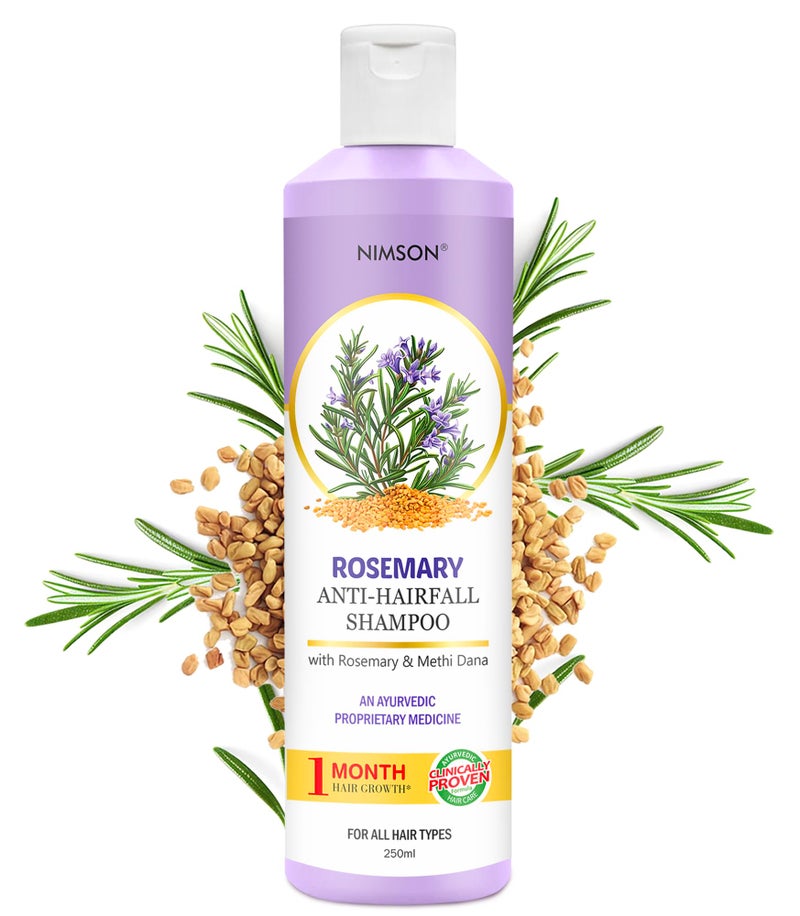 Nimson Rosemary Anti-Hair Fall Shampoo – 250ml | Enriched with Rosemary & Methi Dana | Controls Hair Fall, Breakage & Thinning | Deeply Cleanses & Nourishes | Unisex Use - Image 1