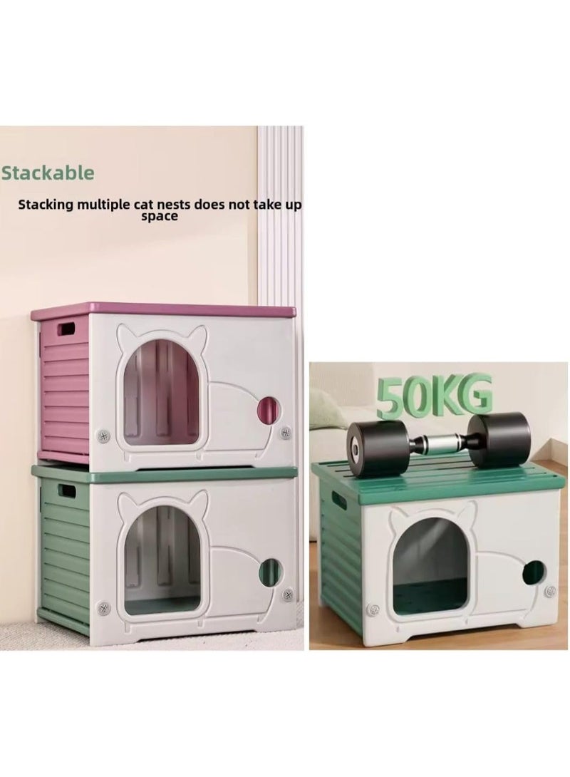 Soofam Cat dog House – Indoor/Outdoor Durable Cat Shelter with Cute Design, Easy to Clean, Weather-Resistant .Stray Cats Kitty Shelter .Cave Bed for Cats & Small Pets (A, 54x41x38 cm) - Image 5