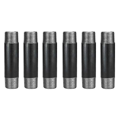 GeilSpace 3/4" × 4" Heavy Duty Pre-Cut Grey Metal Pipe, Industrial Steel Fits Standard 3/4 Inch Threaded Pipes and Fittings - Vintage DIY Industrial Shelving (3/4" × 4", Grey) - Image 1