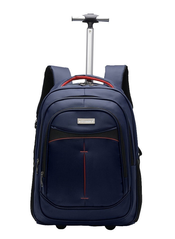 ستارجولد حقيبة ظهر بعجلات مقاس 18 بوصة، مناسبة للجنسين، للسفر والمدرسة، مصنوعة من البوليستر المتين، مزودة بجيب شبكي بسحاب. - Image 1