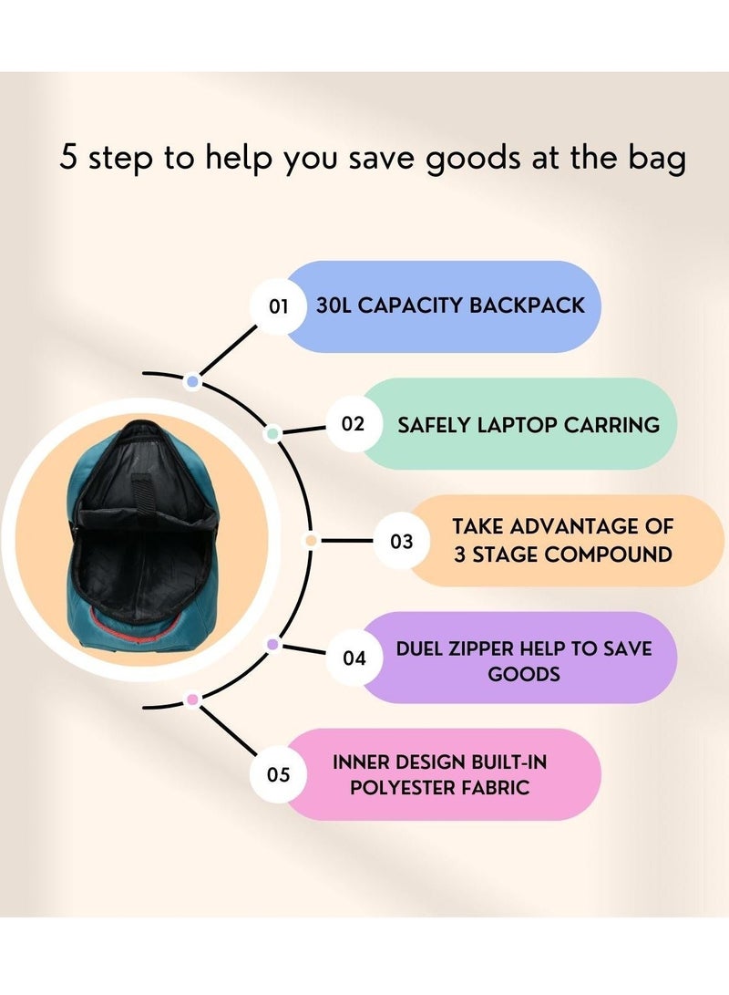 ستارجولد حقيبة ظهر بعجلات مقاس 18 بوصة، مناسبة للجنسين، للسفر والمدرسة، مصنوعة من البوليستر المتين، مزودة بجيب شبكي بسحاب. - Image 4