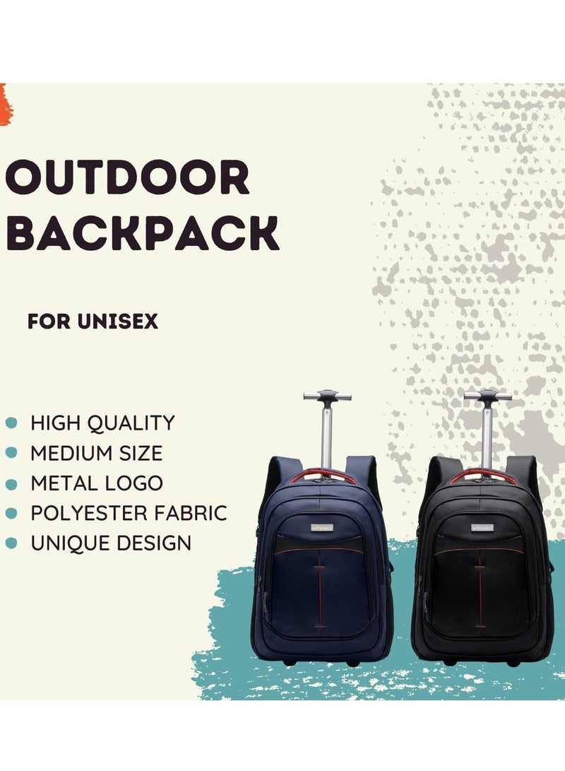 ستارجولد حقيبة ظهر بعجلات مقاس 18 بوصة، مناسبة للجنسين، للسفر والمدرسة، مصنوعة من البوليستر المتين، مزودة بجيب شبكي بسحاب. - Image 5