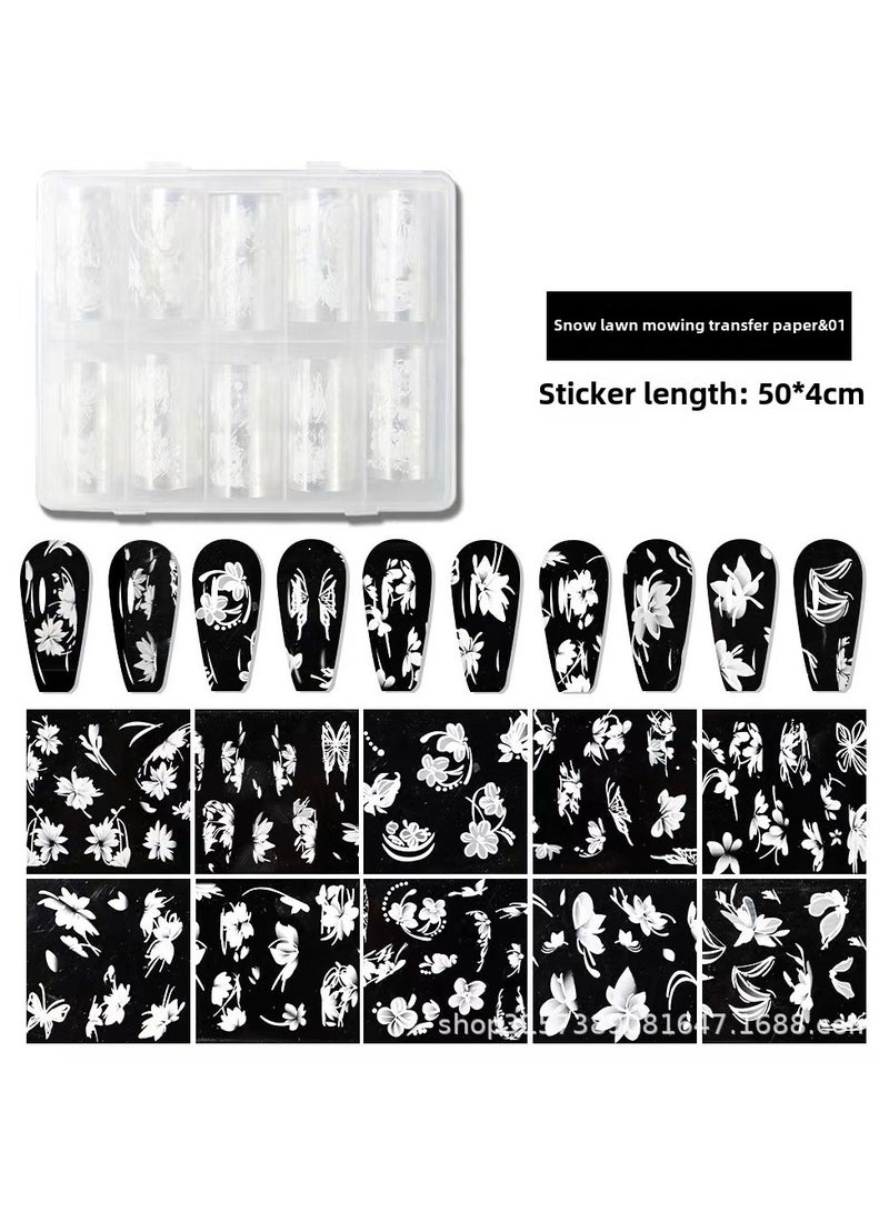 Goolsky Nail Transfer Stickers Set New Butterfly Flower Nail Decorations Beauty - Image 1