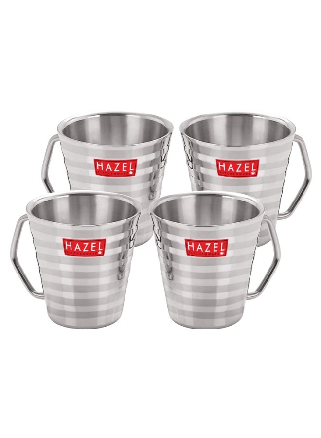 HAZEL Stainless Steel Green Tea Coffee Big Classic Mug, Set of 4, 300 ml (Each) - Image 1