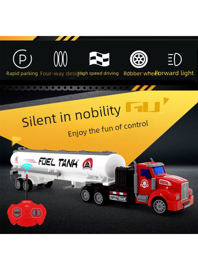 Rc Car Toy - 118 Scale High-speed Off-road Vehicle Light Sound Effects 2.4ghz Radio Control 4wd Drive Durable Plastic Body-Color:Red Oil Tanker (short Car)-Proportion:E-Commerce  - Image 3