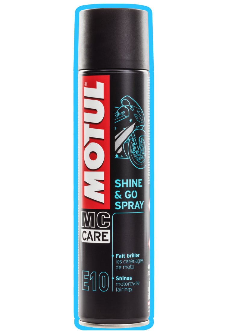 MOTUL العناية بالدراجات النارية I E10 SHINE & GO SPRAY (400 مل) - مستورد من أوروبا 