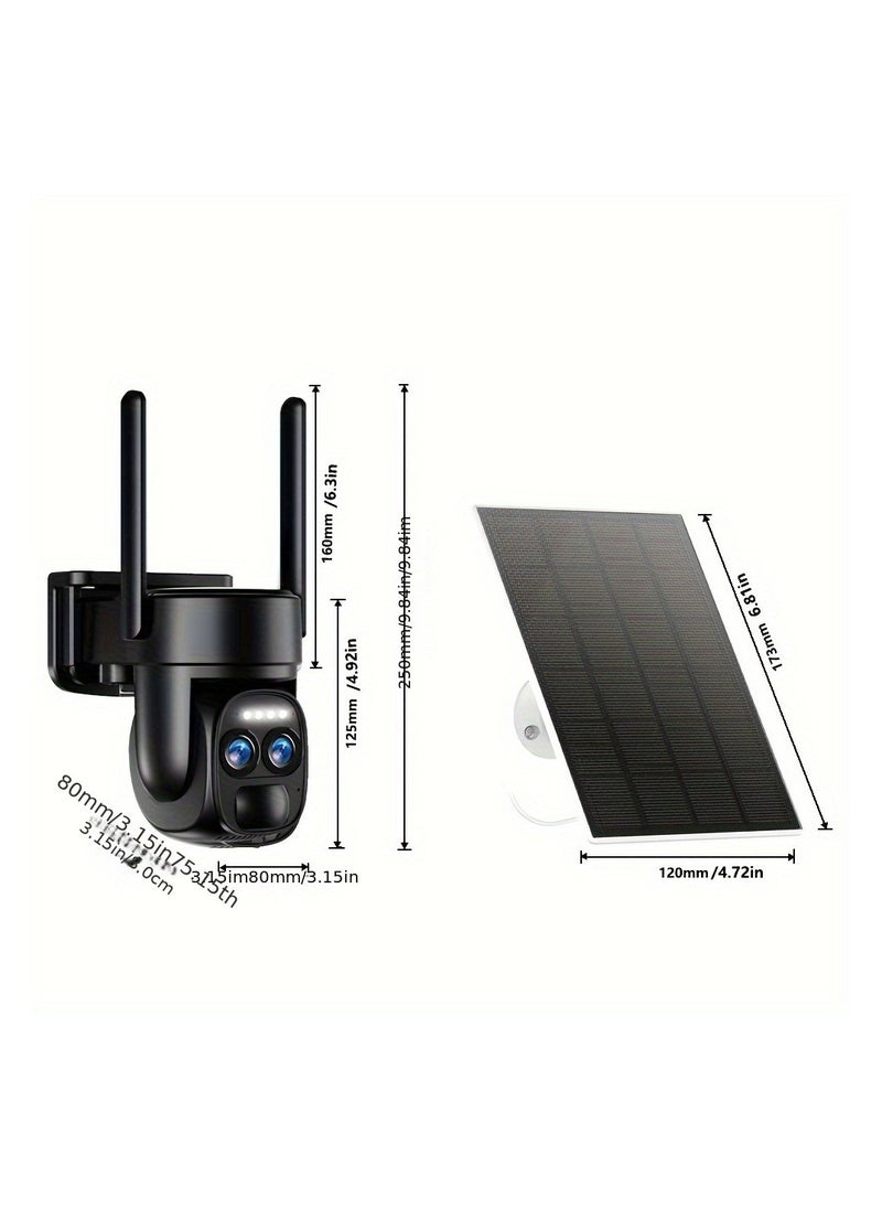 Generic - 360-degree Low-power CCTV Solar Panel Battery 2K FHD WiFi Camera With Spotlight Alarm, Motion Detection, Color Night Vision, Two-way Audio And IP66 Waterproof - Image 1