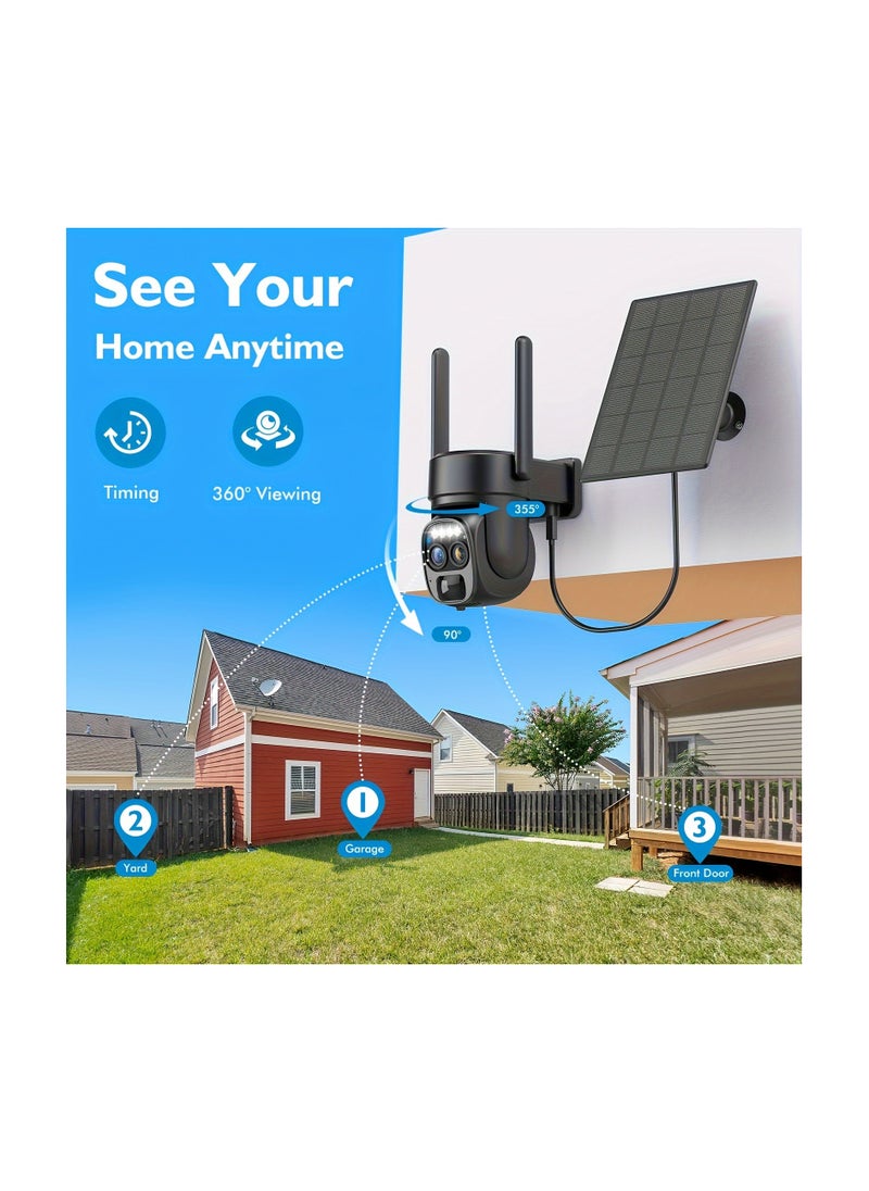 Generic - 360-degree Low-power CCTV Solar Panel Battery 2K FHD WiFi Camera With Spotlight Alarm, Motion Detection, Color Night Vision, Two-way Audio And IP66 Waterproof - Image 1