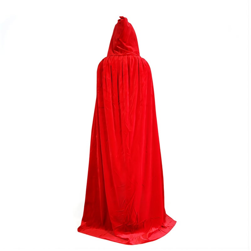 Halloween Hooded Velvet Cape 170cm Long Cosplay Costume for Party Masquerade Dress Up - Image 3