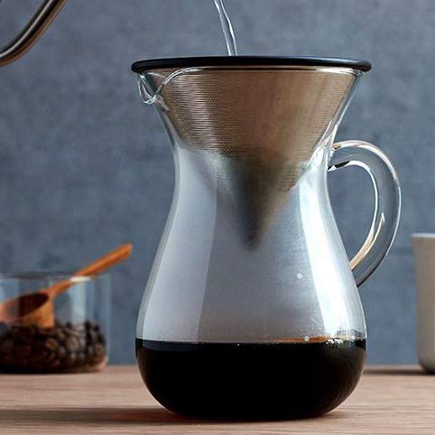 HOMEE Pour Over Coffee Dripper - 304 Stainless Steel Double-layer Coffee Filter fits Hand-grinding Coffee, 1-6 Cups Brew Once a Time Suitable for Families - Image 4