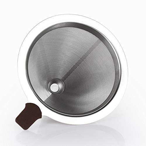 HOMEE Pour Over Coffee Dripper - 304 Stainless Steel Double-layer Coffee Filter fits Hand-grinding Coffee, 1-6 Cups Brew Once a Time Suitable for Families - Image 5