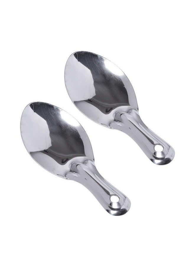 Pmw - Stainless Steel Idli Spoon - 5.1x12.7 Cms - Set of 2 - Idly Scooper - Idly Hastam - Image 1