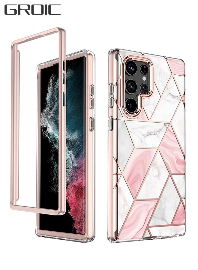 GROIC Designed for Samsung Galaxy S23 Ultra 6.8" Case, Full Body Rugged Case with Built-in Touch Sensitive Anti-Scratch Screen Protector, Stylish Marble Shockproof Protective Phone Case Slim Thin Cover - Image 1