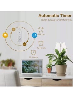 MIXDE 2 Pack,Grow Light, Full Spectrum LED Plant Light for Indoor Plants, Height Adjustable Growing Lamp with Auto On/Off Timer 4/8/12H, 4 Dimmable Brightness, Ideal for Small Plants  - Image 2
