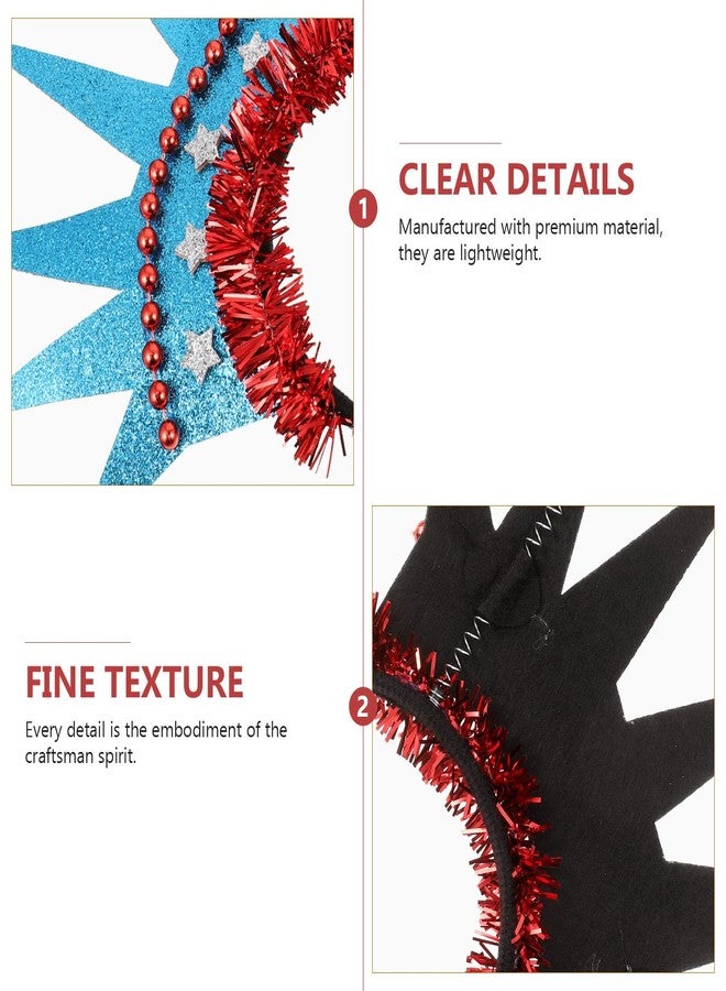 أموسفون عصابة رأس Amosfun من قطعتين على شكل تاج تمثال الحرية، إكسسوارات شعر إبداعية خفيفة الوزن للحفلات للاحتفال بيوم الاستقلال ودعائم الصور - Image 3