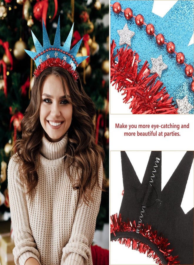 أموسفون عصابة رأس Amosfun من قطعتين على شكل تاج تمثال الحرية، إكسسوارات شعر إبداعية خفيفة الوزن للحفلات للاحتفال بيوم الاستقلال ودعائم الصور - Image 4