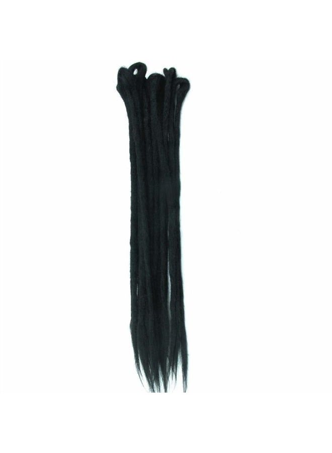 DSOAR Double Ended Dreadlocks Extensions Handmade Synthetic Dreads 20 Inch 10 Strands/Pack Crochet Braiding Hair (40 inch, 1#/Black Color) - Image 3