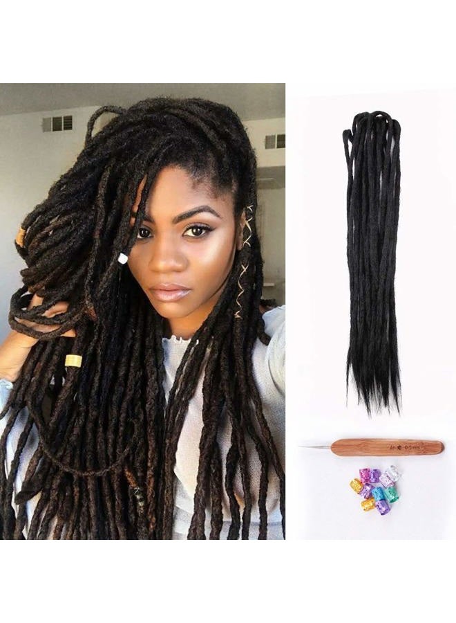 DSOAR Double Ended Dreadlocks Extensions Handmade Synthetic Dreads 20 Inch 10 Strands/Pack Crochet Braiding Hair (40 inch, 1#/Black Color) - Image 1
