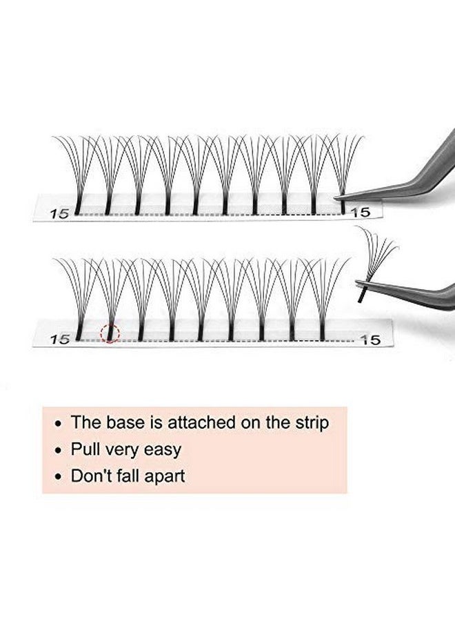 PRO LASHBEAUTY Premade Volume Eyelash Extensions 5D-D-0.10-13 Long Stem .07 .10 Premade Fans Eyelash Extensions Volume Lash Extensions C D Curl Premade Volume Fans (5D-D-0.10,13 Mm)  - Image 2