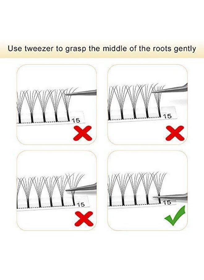 PRO LASHBEAUTY Premade Volume Eyelash Extensions 5D-D-0.10-13 Long Stem .07 .10 Premade Fans Eyelash Extensions Volume Lash Extensions C D Curl Premade Volume Fans (5D-D-0.10,13 Mm)  - Image 4