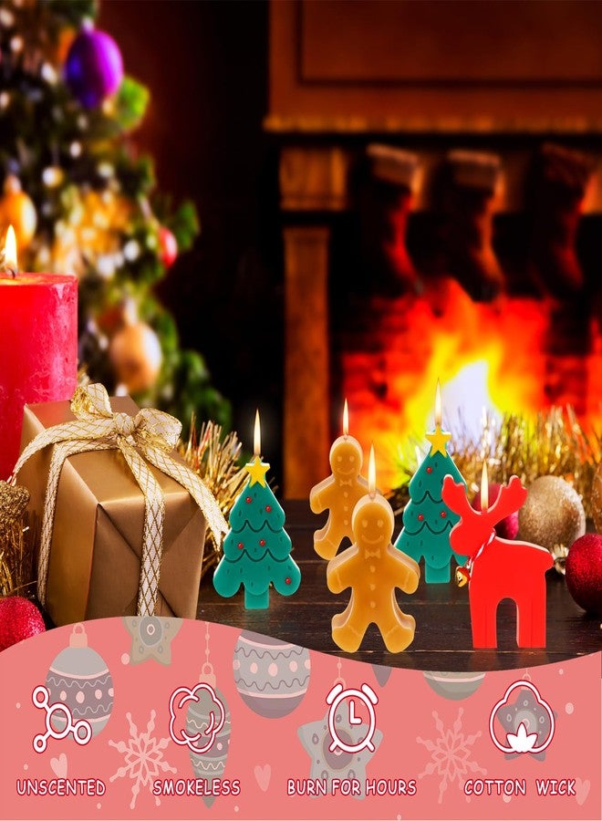MTLEE 15 Set Christmas Candles Gift Xmas Candles for Home Gingerbread Man Shaped Candle Christmas Tree Elk Candle for Christmas Party Holiday New Year Decoration (Multicolor,Mixed Styles) - Image 3