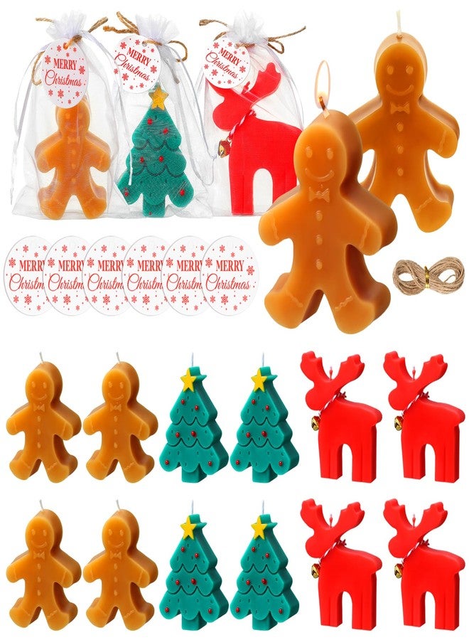 MTLEE 15 Set Christmas Candles Gift Xmas Candles for Home Gingerbread Man Shaped Candle Christmas Tree Elk Candle for Christmas Party Holiday New Year Decoration (Multicolor,Mixed Styles) - Image 1