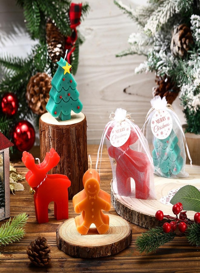 MTLEE 15 Set Christmas Candles Gift Xmas Candles for Home Gingerbread Man Shaped Candle Christmas Tree Elk Candle for Christmas Party Holiday New Year Decoration (Multicolor,Mixed Styles) - Image 4