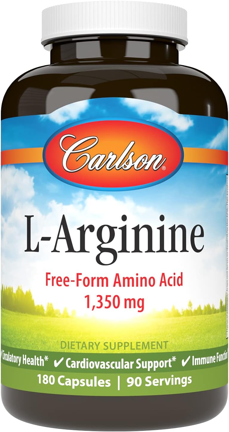 Carlson Laboratories LArginine 180 Capsules 03 Pound - Image 1