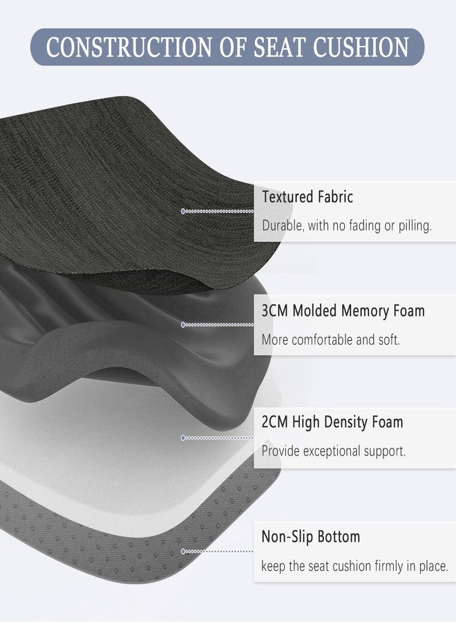 baibu Kitchen Chair Cushions, Dual-Layer Patented Design Molded Memory Foam Dining Chair Pads with Ties and Washable Cover, 17" x 16" x 2", Black - Image 4