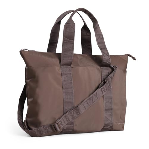 Itzy Ritzy Diaper Bag Tote Lightweight Belong AllinTote Weekender Bag with 10 Pockets Removable Adjustable Crossbody Strap Stroller Straps Trolley Sleeve For Daily Use or Travel Mocha - Image 3