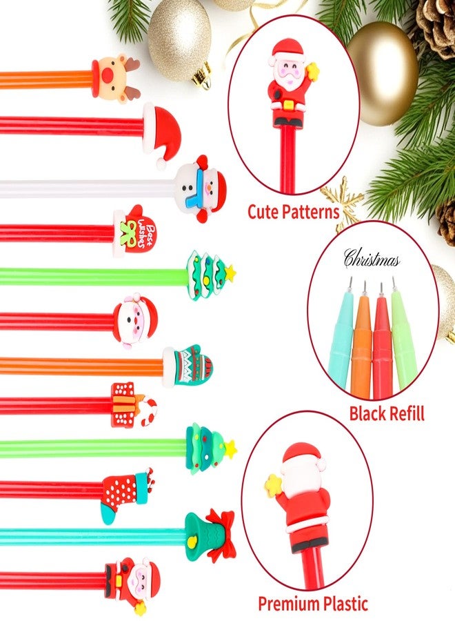 FOIMAS 24 PCS Christmas Pens, Novelty Christmas Gel Ink Pens Bulk Santa Claus Snowman Black Ink Pen for Students Teacher School Office Supplies Classroom Rewards Christmas Stocking Fillers - Image 3