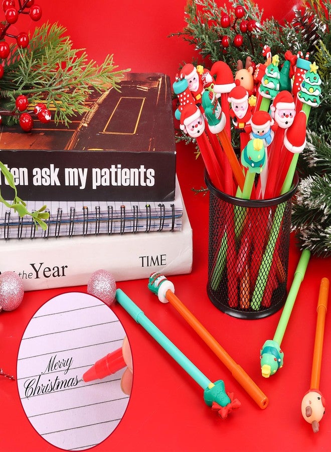FOIMAS 24 PCS Christmas Pens, Novelty Christmas Gel Ink Pens Bulk Santa Claus Snowman Black Ink Pen for Students Teacher School Office Supplies Classroom Rewards Christmas Stocking Fillers - Image 4
