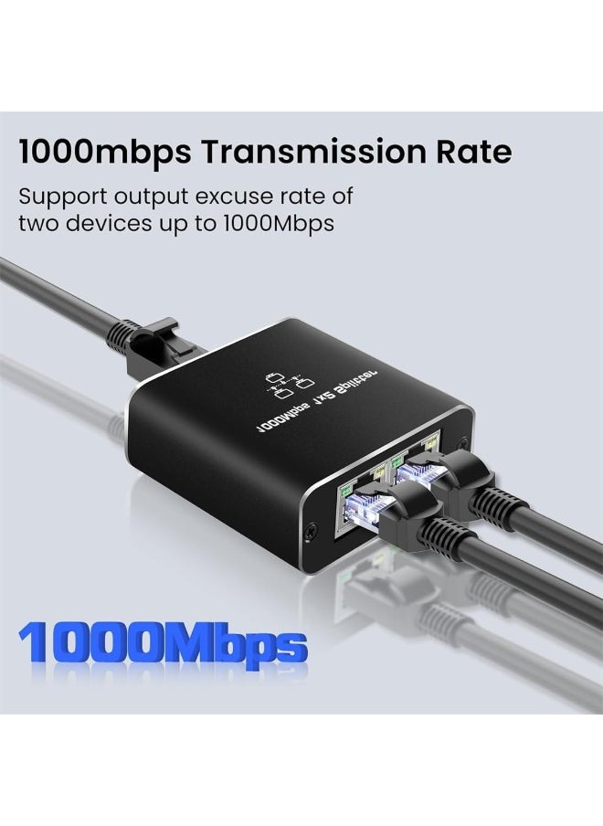 ماركة غير محددة مقسم شبكة RJ45 بسرعة 1000Mbps – مقسم إيثرنت جيجابت عالي السرعة لجهازين  - Image 4