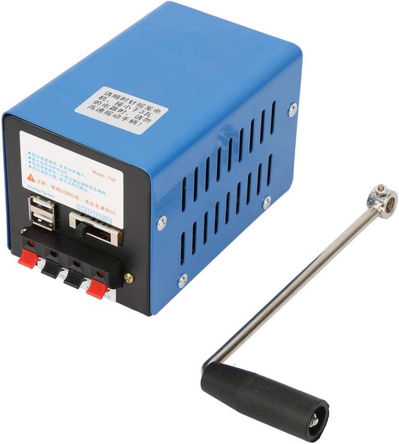 ويوبلز مولد طاقة يدوي محمول عالي الطاقة قابل للشحن، مزود بشاحن يدوي، مناسب للاستخدام الخارجي في حالات الطوارئ، مزود ببطارية طاقة احتياطية، وشاحن USB، ومحرك طوارئ - Image 1