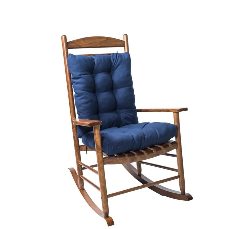 TESICA 1 Pack Patio Chair Cushion, Rocking Chair Cushion Overstuffed Seat Back Cushion Pad for Outdoor Indoor, Navy Blue - Image 1