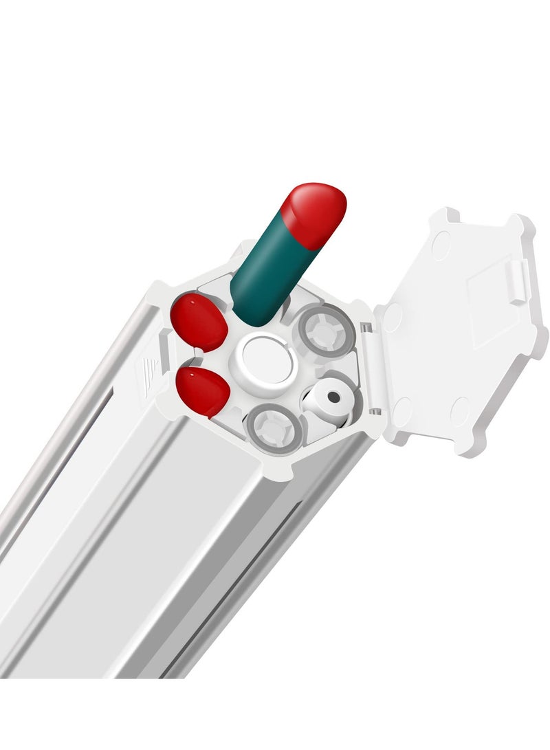 Multifunctional Portable Pencil Box, Creative Pencil Case with Pencils Gel Pens Sharpener Eraser Ruler for School Kids (White) - Image 1