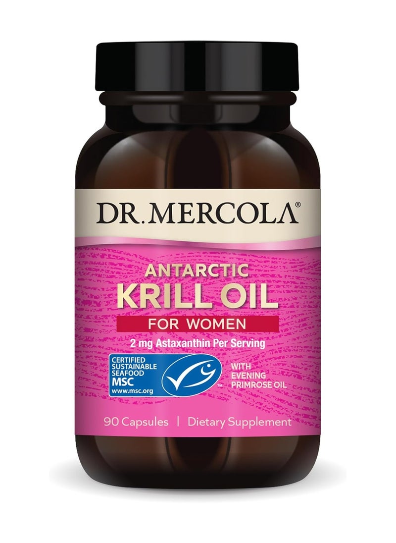 Dr. Mercola Antarctic Krill Oil For Women 2 Mg Astaxanthin Per Serving With Evening primrose Oil - Dietary Supplement 90 Capsules  - Image 1
