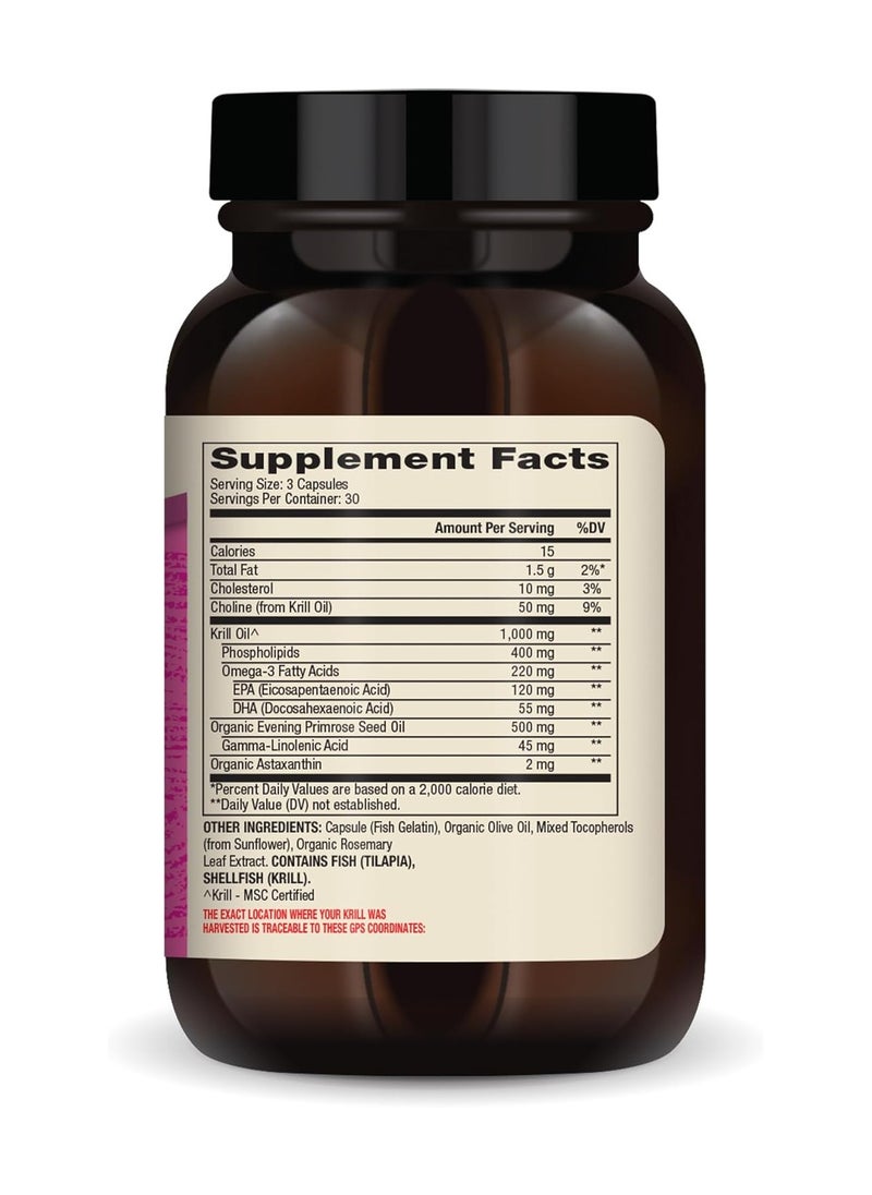Dr. Mercola Antarctic Krill Oil For Women 2 Mg Astaxanthin Per Serving With Evening primrose Oil - Dietary Supplement 90 Capsules  - Image 2