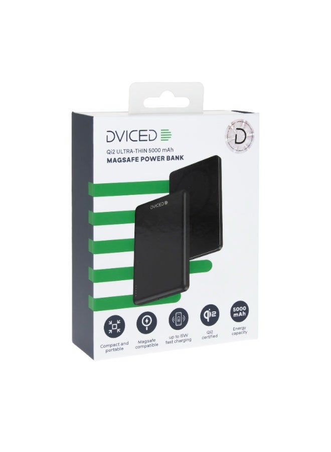 DVICED Qi2 Ultrathin MagSafe Power bank 5000mAh - Black - Image 4