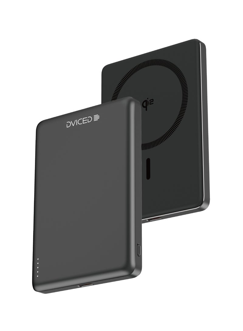 DVICED Qi2 Ultrathin MagSafe Power bank 5000mAh - Black - Image 1