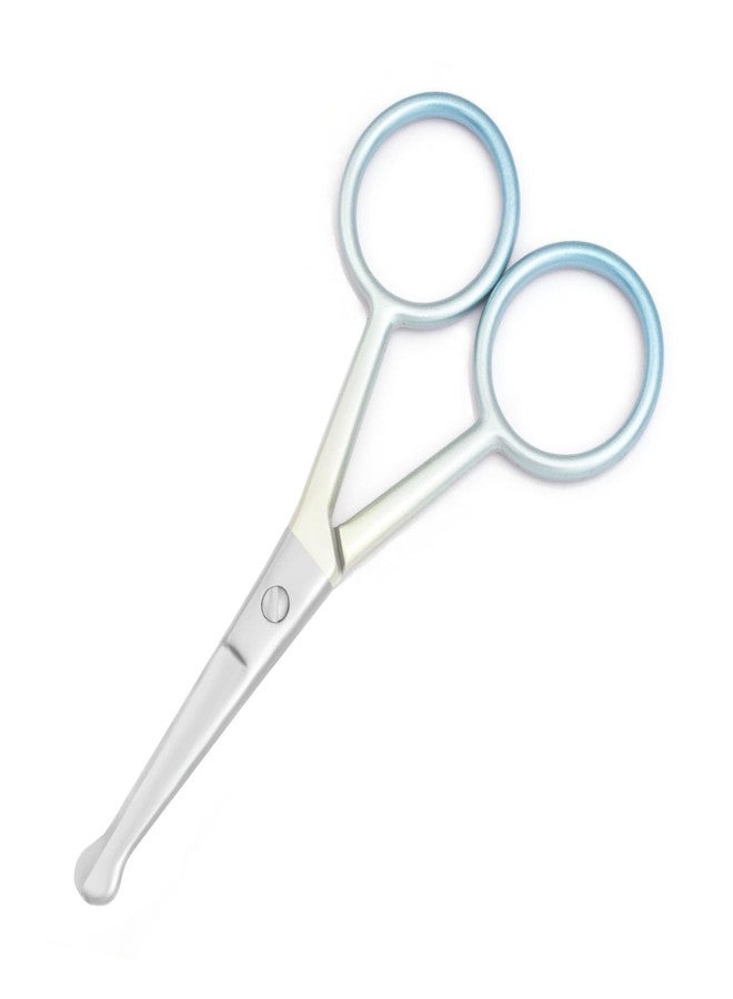 Yutoner Premium Manicure Rounded Tip Scissors Multi-purpose Stainless Steel Cuticle Pedicure Beauty Grooming Shears for Nail, Eyebrow, Eyelash, Nose Hair (Blue 4 Inch Artificial Leather Cover) - Image 3