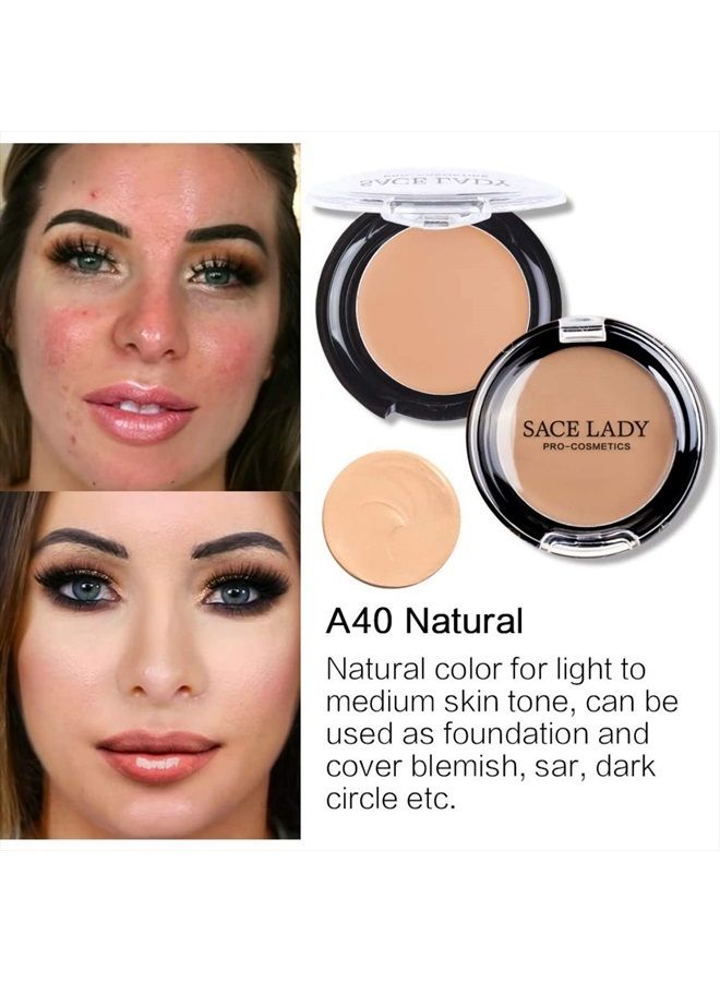 SACE LADY Waterproof Full Coverage Concealer With Primer Sponge Set, Smooth Matte Flawless Creamy Liquid Foundation Corrector Makeup Kit for Face Eye Dark Circles Spot Acne Scar Cover (0.2Fl, Natural) - Image 5