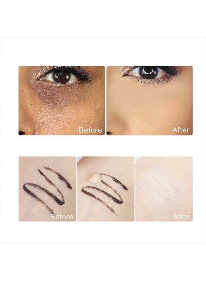 SACE LADY Waterproof Full Coverage Concealer With Primer Sponge Set, Smooth Matte Flawless Creamy Liquid Foundation Corrector Makeup Kit for Face Eye Dark Circles Spot Acne Scar Cover (0.2Fl, Natural) - Image 3