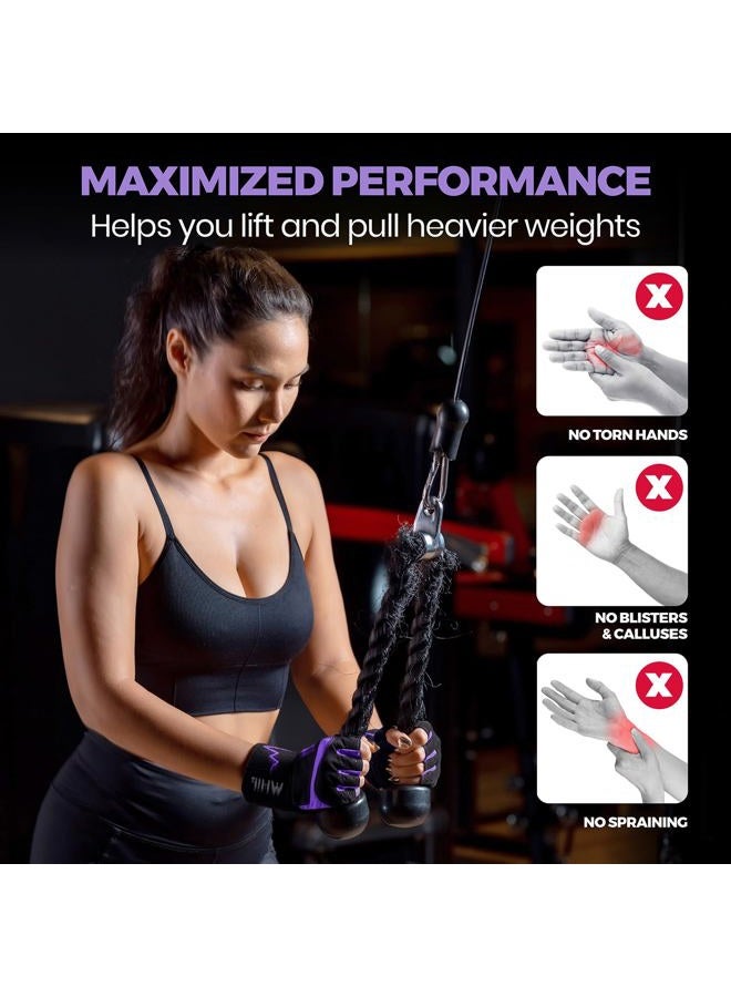 MhIL Workout Gloves for Women – Breathable Gym Gloves for Women with Palm Protection and Enhanced Grip – Padded Weight Lifting Glove for Womens with Wrist Wraps Support Weightlifting Exercise Cycling - Image 4