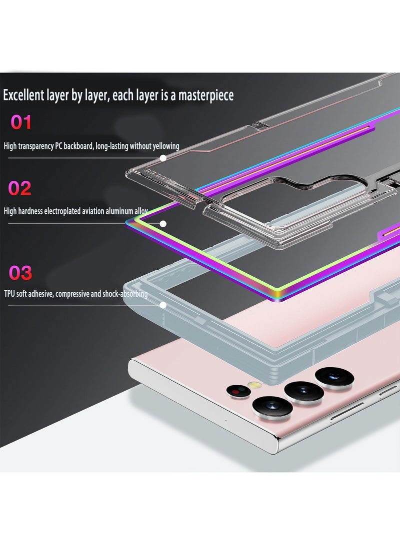 X-level Samsung Galaxy S23 Ultra Clear Case Cover Protection with Alloy Edge 3 meter high Anti-drop Comfortable Touch back Cover Support wireless Charging Camera len Protector Shell for Galaxy S23 Ultra - Image 3