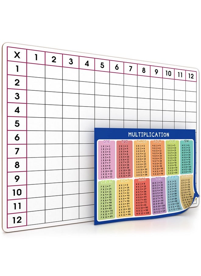 Scribbledo 11" X 14" Dry Erase Multiplication Chart Whiteboard Double Sided Multiplication Table White Board For Homeschool Classroom Kids Students Math Manipulative Lapboard Game  - Image 1